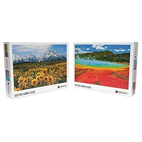 The Game Club - Yellowstone National Park Puzzle Pack - Two, 1000 Piece Jigsaw Puzzles of Yellowstone National Park - Fun for Adults, Teens and Kids Cover