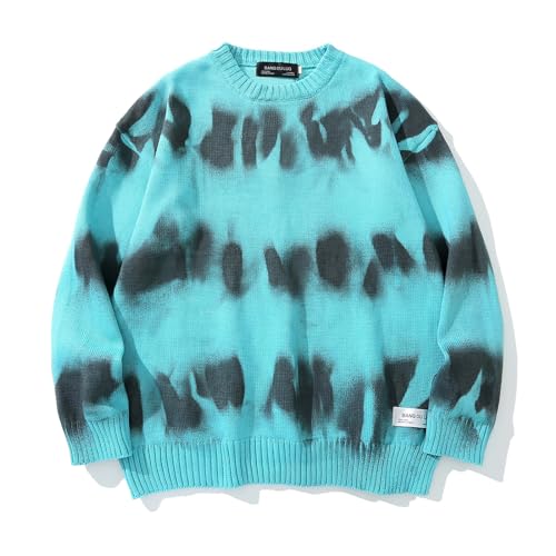 Pull à rayures pour hommes style oversize bleu en taille L