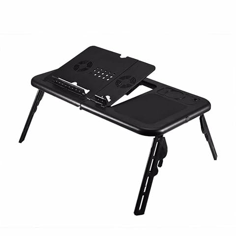 Folding Laptop Desk Adjustable Computer Table Stand Foldable Table Cooling Fan Tray for Bed Sofa Notebook for Computer