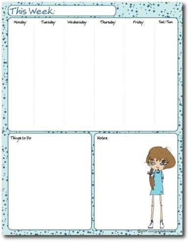 My Week Desk Calendars/Schedules (Blue Dress) Office Product