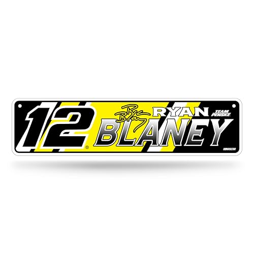 Rico Industries NASCAR Racing Ryan Blaney Home Decor Metal Street Sign 4" x 15" Home Décor - Bedroom - Office - Man Cave
