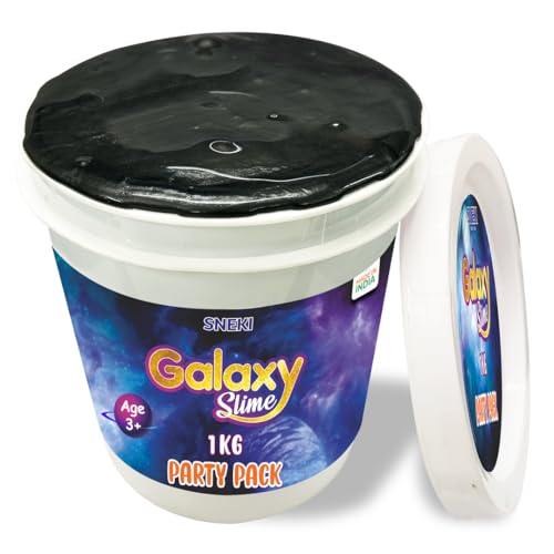 SNEKI (1 Kg) Black Galaxy Slime for Kids DIY Fruit Scented Metallic Magic Toy Slimy Slime Gel Jelly Putty Art Toys Birthday Gift Box for Boys Girls 3 to 10 Years