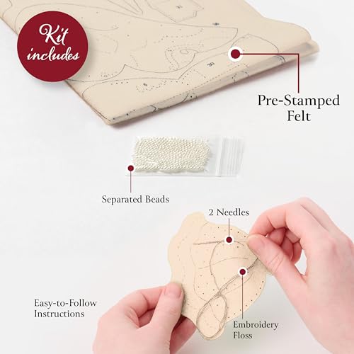 Bucilla 89682E Pearl Snowflakes, Felt Applique 6 Piece Ornament Making Kit thumb #2