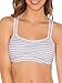 Fruit of The Loom Womens Spaghetti Strap Cotton Pull Over 3 Pack Sports Bra, Skinny Stripe/White/Blushing Rose, 44