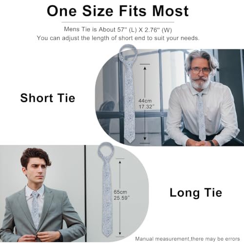 Image of Luckyvestir Ties for Men, Sage Green Cotton Floral Tie 2.76 inch Flower Printed Men's Neckties for Wedding /Groomsmen /Suit /Party