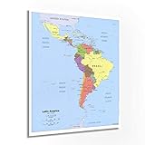HISTORIX 2006 Latin America Map Poster - 20x24 Inch Central and South America Map - South America Map Poster - South America Wall Map - Ideal Home Decor or Office Decor