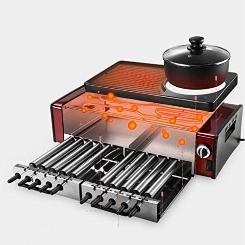 Mxjcc Infrared Smokeless Indoor Grill With Rotisserie Kit, Indoor Bbq Portable Electric Grill, Dishwasher-Safe Removable Drip Tray Pan, Timer Temperature Control (Color : Black) #TOP2