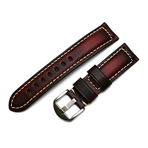 Bracelet en cuir véritable noir fait à la main pour Panerai