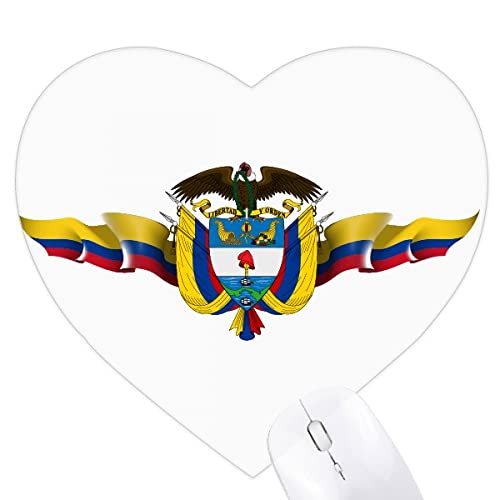 Tapis de souris coeur Colombie pavillon national pour décorer votre espace de télétravail