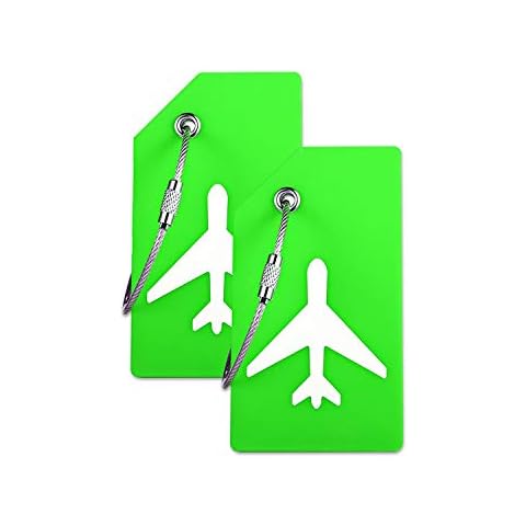 Silicone Luggage Tag with Name ID Card Perfect to Quickly Spot Luggage Suitcase by Ovener (Green 2 Pack Tags) Cover