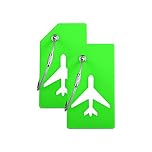 Silicone Luggage Tag with Name ID Card Perfect to Quickly Spot Luggage Suitcase By Ovener (Green 2 Pack Tags)