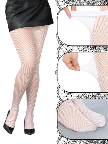 Image of Bencailor 3 Pairs Halloween Women Fishnet Stocking Tight Legging Black Stockings Small Hole Pattern High Pantyhose Waist Lace