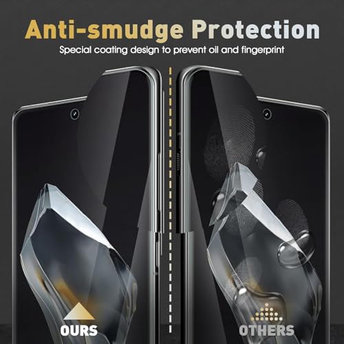 Image of Uyiton Privacy Screen Protector for - (6.8 inch Curved Display) | Anti-Spy HD Clear Flexible Film | Bubble-Free Easy Installation Kit | Scratch Resistant | Case Friendly (Pack of 2) (Oneplus 12)