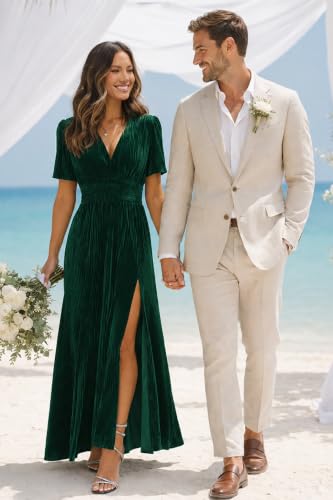 Image of Maxigerui Women's Velvet Maxi Dress Formal Dresses for Wedding Guest Dress