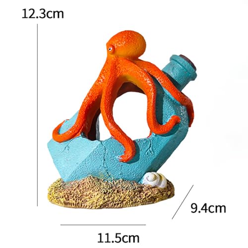 Image of Generic Aquarium Landscaping Octopus Decoration, Fish Tank Decor Ornament, Realistic Octopus Resin Crafted for Shrimp Crab to Rest /Breed /Hiding Caves Hideout (Blue)