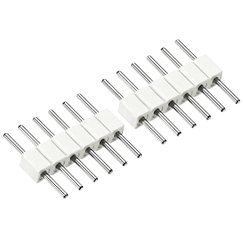 PATIKIL 6 Pin to 6 Pin LED Strip Connector, 10 Pcs Solderless Light Bar Extension Cord Light Bar DIY Light Project Parts, White (2mm Pitch)