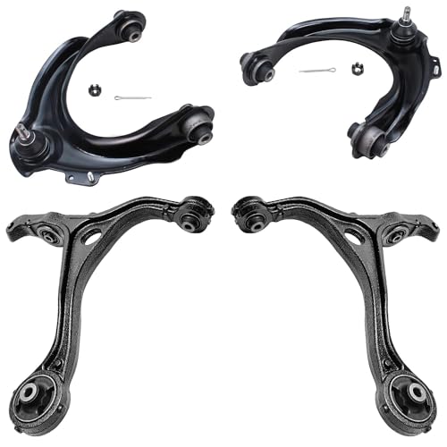 Image of Detroit Axle - 12pc Front End Suspension Kit for Acura 04-08 TSX, 03-07 Honda Accord, Upper & Lower Control Arms Tie Rods Sway Bars Lower Ball Joints 2003 2004 2005 2006 2007 Replacement