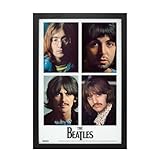 Pyramid America The Beatles White Album Portraits Framed Poster - (11 x 17 Inch) Ideal for Bedroom Decor, Home Decor, Office Decor, Playroom Decor, Music Room Decor & Wall Decor