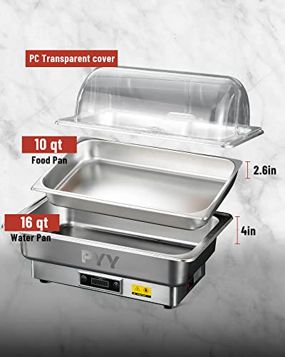 Pyy Electric Chafing Dish Full Size Stainless Steel Chafer,Temperature Control, Chafing Dish Buffet Set For Catering,Buffets #TOP4