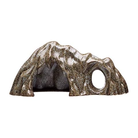 Plecoceramics Aquarium Cave Cliff Ceramic Decoration for Betta Fish Hideout Log Ornament Hiding Place for Plecos Cichlids (Arctic Blue) Cover