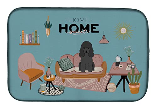Alfombrilla para secar platos decorativa de Caniche Negro para regalar 2