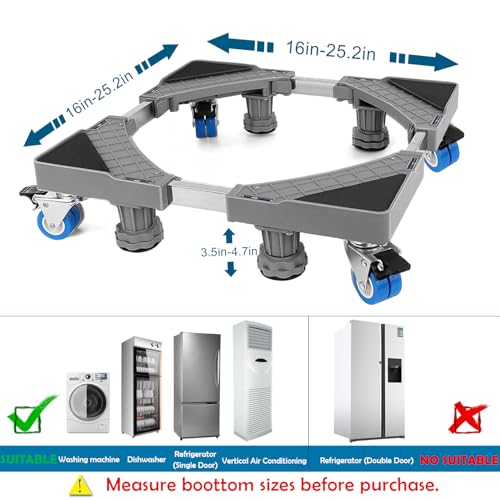 Base de réfrigérateur machine à laver réglable 41.5cm-65cm socle linge NIUXX