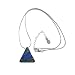 DIYthinker Peinture à l'huile Rouge Lotus Feuilles Fleur Étang Illustration Motif Triangle Pendentif en Forme de Bijoux Collier avec chaîne Décoration Cadeau