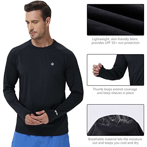 Lightbare Men’s UPF 50+ UV Sun Protection Lightweight Long Sleeve T-Shirt Quick Dry for Outdoor Hiking Running3