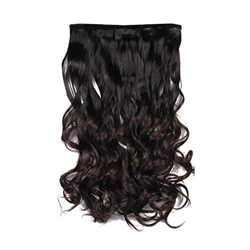 SARLA 20" Wave 1Pc 3/4 Full Head Ombre Color Clip In Hair Extension Synthetic Hair Extensions Japan Heat Resistant Fiber 50 Colors Available(#888 2T10)