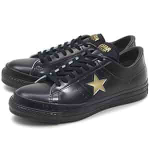 人気★CONVERSE ONESTAR ブラックゴールド レザースニーカー 27 ONE STAR コンバース ワンスター J スニーカー メンズ 靴 黒 金
