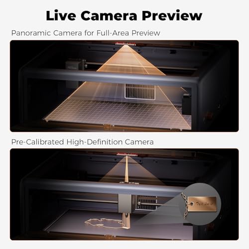 CREALITY FALCON A1 10W Laser Engraver, 80W Enclosed Laser Cutter and Engraver Machine with Air Assist, Smart Camera Positioning, 600mm/s Speed, Smart Material Recognition, Ideal for Wood & Metal