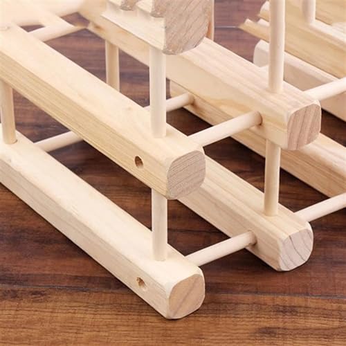Soporte para 12 botellas de vino color B de madera sólida miniatura 5