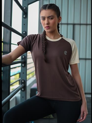 Image of CHKOKKO Gym Tshirt for Women Workout Activewear Regular Fit T Shirt for Woman Round Crew Neck Half Sleeves Best for Sports and Outdoor Activities
