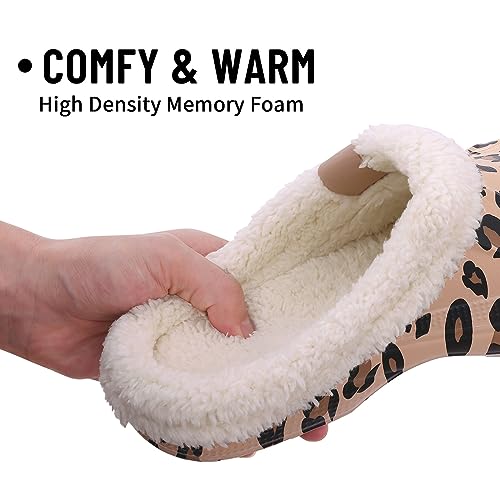 Image of Beslip Fur Lined Clogs for Women & Men Fuzzy Slippers with Memory Foam