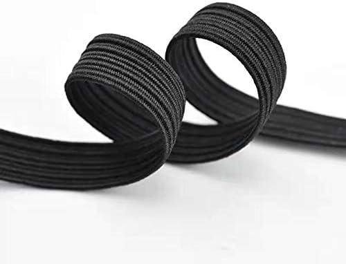 ATool 70-Yard Black Elastic Band Spool for Sewing mask, 1/4” Flat Braided Cord/Rope/Bungee/Heavy-Duty Stretchy Elastic roll Spool