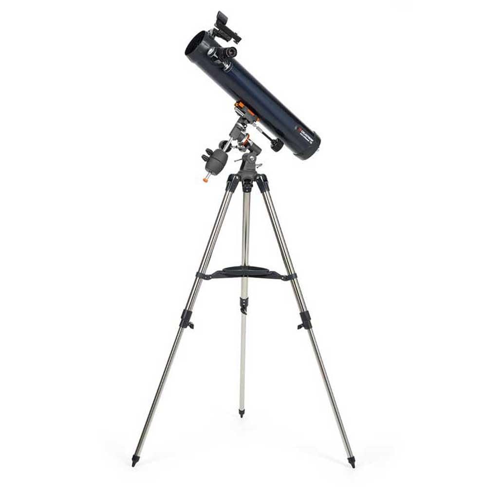 Celestron 31035 AstroMaster 76EQ Newtonian Reflector Telescope - includes Two Eyepieces, Height-adjustable Tripod and Deluxe Accessory Tray, Dark Blue