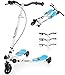 Swing Trottinettes Enfant 3 Roues, Réglable en Hauteur, Pliable Trottinette Duo Enfant, Double Plateforme, Swing Scooter Kick Wiggle Scooter pour Filles et Garçons Plus de 4 Ans (Bleu)