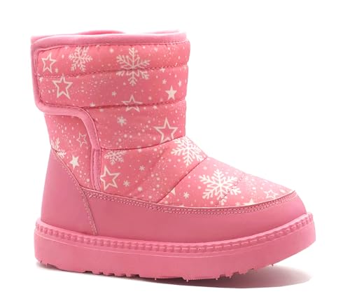 Image of REDVOLUTION SnowStar Snow Boots for Kids - Warm Winter Boots with Snowflake Print for Toddlers & Little Kids