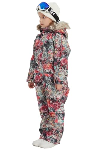 Image of Kids Girls Boys Waterproof Colorful One Piece Snowsuits Coveralls Ski Suits Jackets Winter Jumpsuits