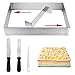 FOGARI Stampo Regolabile per la Torta,Anello per Torte Regolabile Rettangolari,Allungabile 27-52cm,Anello per Torta in Acciaio Inossidabile con Divisorio, Torte Fai da Te