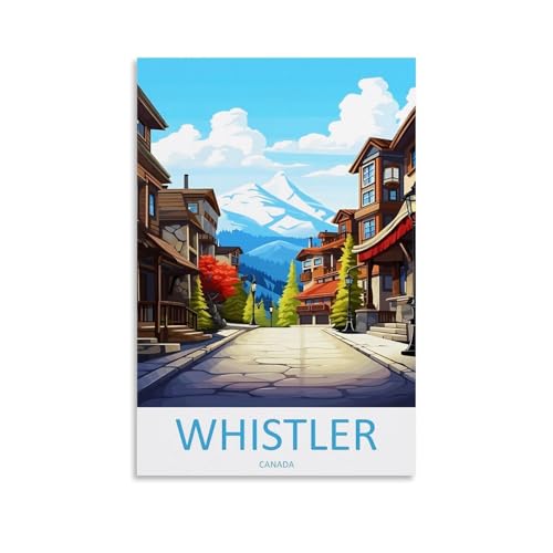 ouweri Whistler Canada Vintage Travel Poster Cool Artworks Painting Wall Art Canvas Prints Hanging Picture Home Decors Idea 12x18inch(30x45cm)
