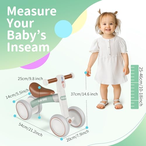 BELEEV Kinder Laufrad ab 1 Jahr, Lauflernrad für 10-24 Monate Baby, Balance Bike ohne Pedal mit 4 Rädern für Jungen und Mädchen Erstes Fahrrad, Geschenke für 1 Jahre Kleinkind – Bild 3