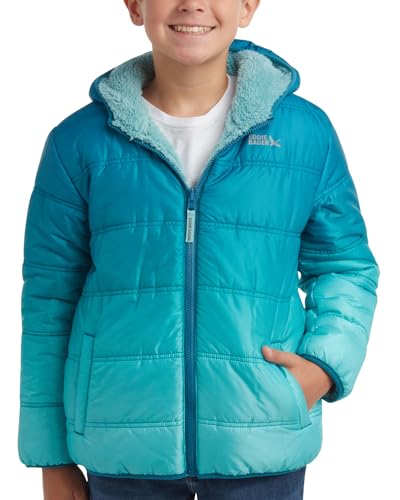 Image of Eddie Bauer Boys' Reversible Jacket - Waterproof Lightweight Fleece Lined Hooded Puffer Coat - Boys Outerwear Jacket (5-20)