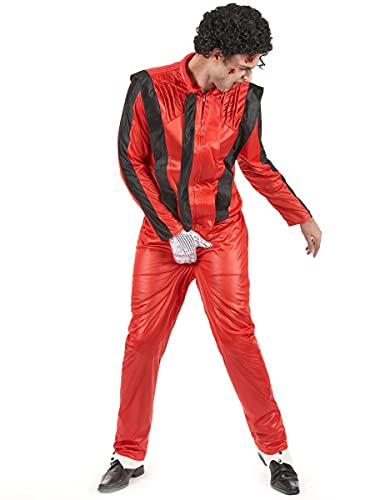 DEGUISE TOI - Déguisement de star de la pop homme - Veste - Pantalon - L - Rouge - Déguisements adultes - 100% Polyester - A la main - Carnaval