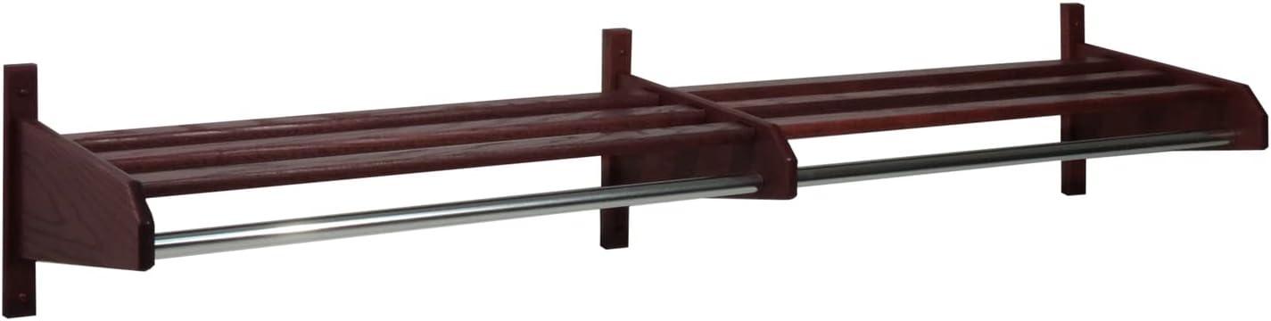 Wooden Mallet 1" Diameter Bar, Black 50" Oak Coat & Hat Rack