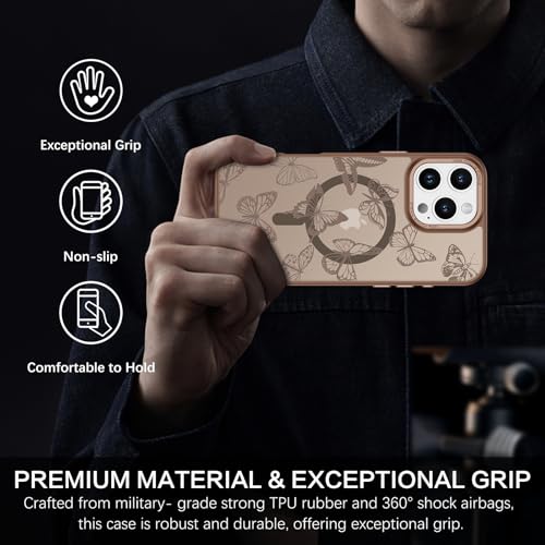 Coque iPhone 16 Pro Magsafe fine mate papillon pour protéger des chocs