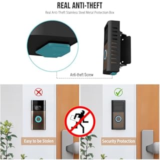 Anti-Theft Doorbell Angle Mount - 2026 New Upgraded Steel Metal Adjustable Bracket for R-ing Battery Video Doorbell 1/2/3/3 Plus/4/(2020 Release)/Plus/Pro, 360° Protection, Not Block Sensor
