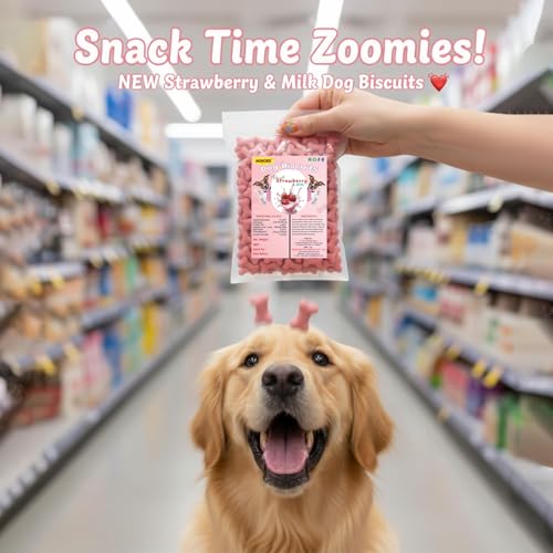Image of Munchos Dog Biscuits Combo Pack 2kg (1kg + 1kg) | Strawberry & Milk | 100% Vegetarian & Natural Dog Treats | Healthy Crunchy Snacks for Dogs