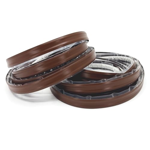Image of InstaTrim Peel & Stick Flexible Caulk Tape & Trim, Easy to use, self-Adhesive, Caulk sealant for Floors, Doors, Windows, counters, tubs and More - Made in USA, 1 /2 inch x 10 feet, 2-Pack, Brown | Two brown 1 /2 in x 10 ft self-adhesive trim rolls seal gaps around tubs, counters, floors, doors, windows, and surfaces.
