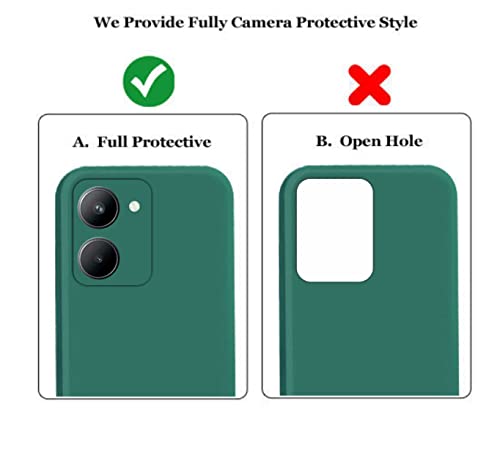 Image of A rtistque Liquid Silicone Back Cover Case for Realme C33 Matte Shockproof TPU Soft Flexible with Camera Protection - Green